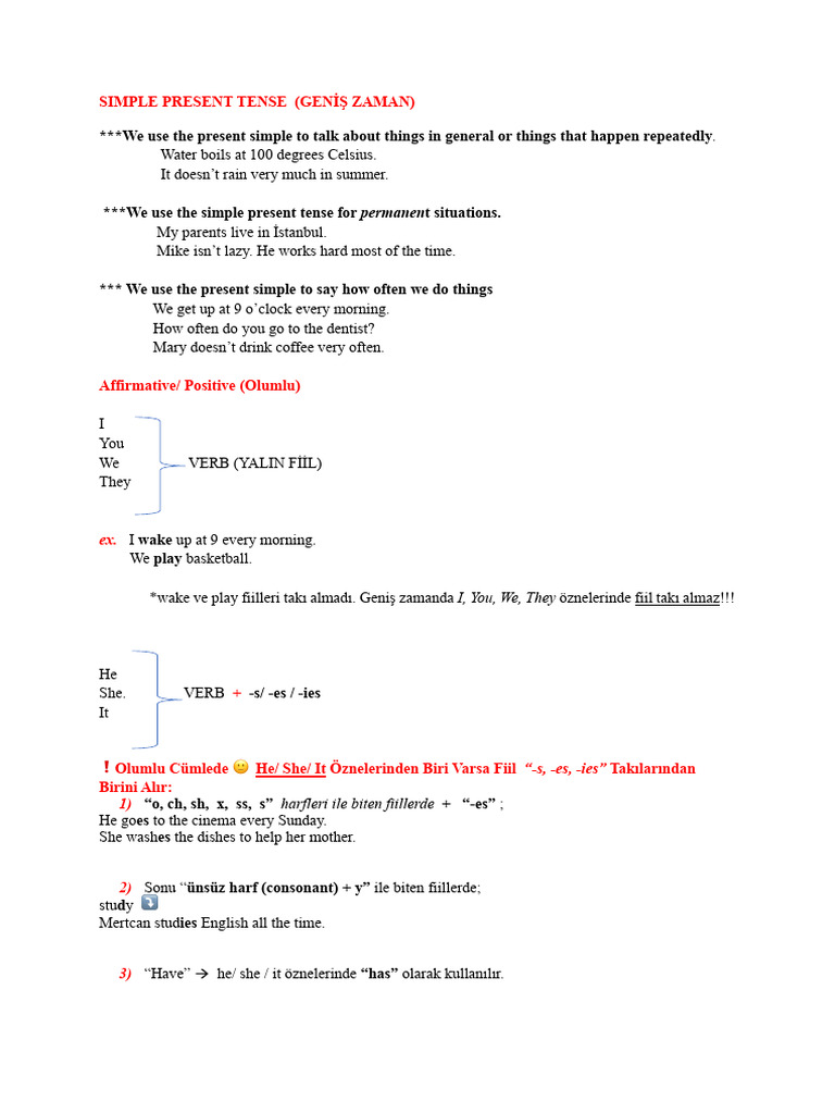 Simple Present Tense | PDF | Syntax | Language Mechanics