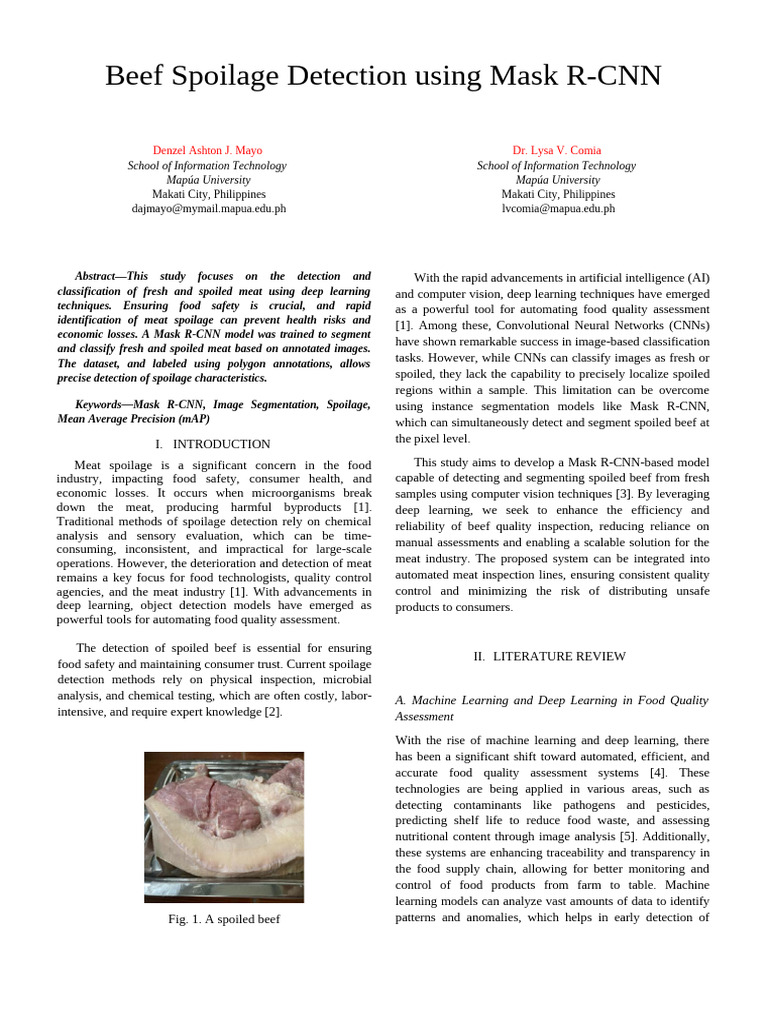 Beef Spoilage Detection with Mask R-CNN | PDF | Image Segmentation ...