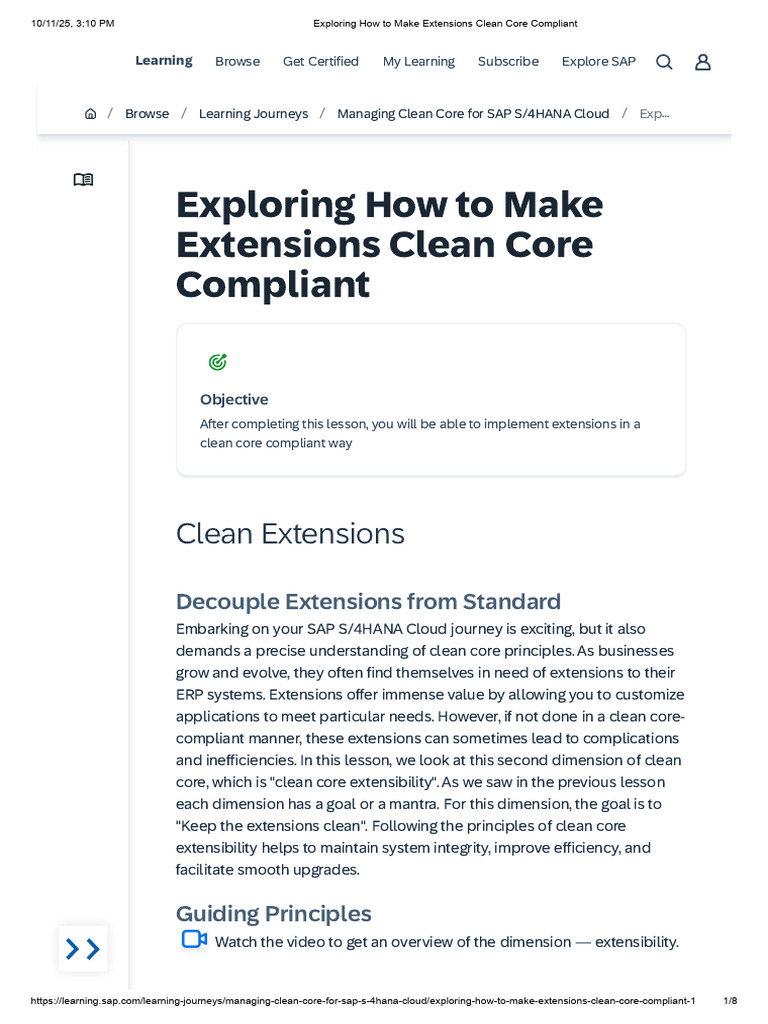 Clean Core Compliance for SAP Extensions | PDF | Cloud Computing ...