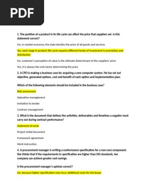 CIPS L4M2 Exam Study Guide | PDF | Procurement | Supply Chain