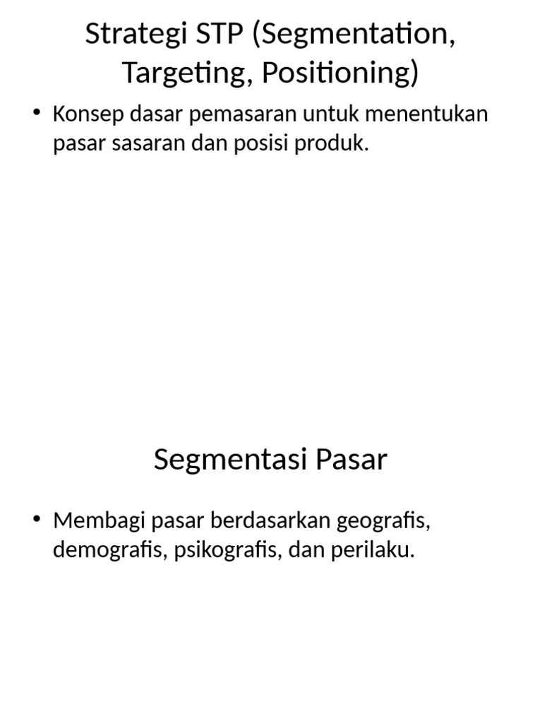 Strategi STP Presentasi | PDF