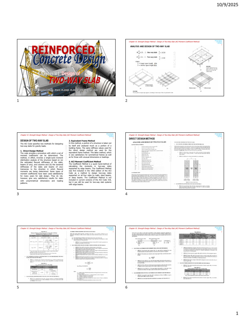 Two-Way Slab Design: ACI Method Guide | PDF | Beam (Structure) | Concrete