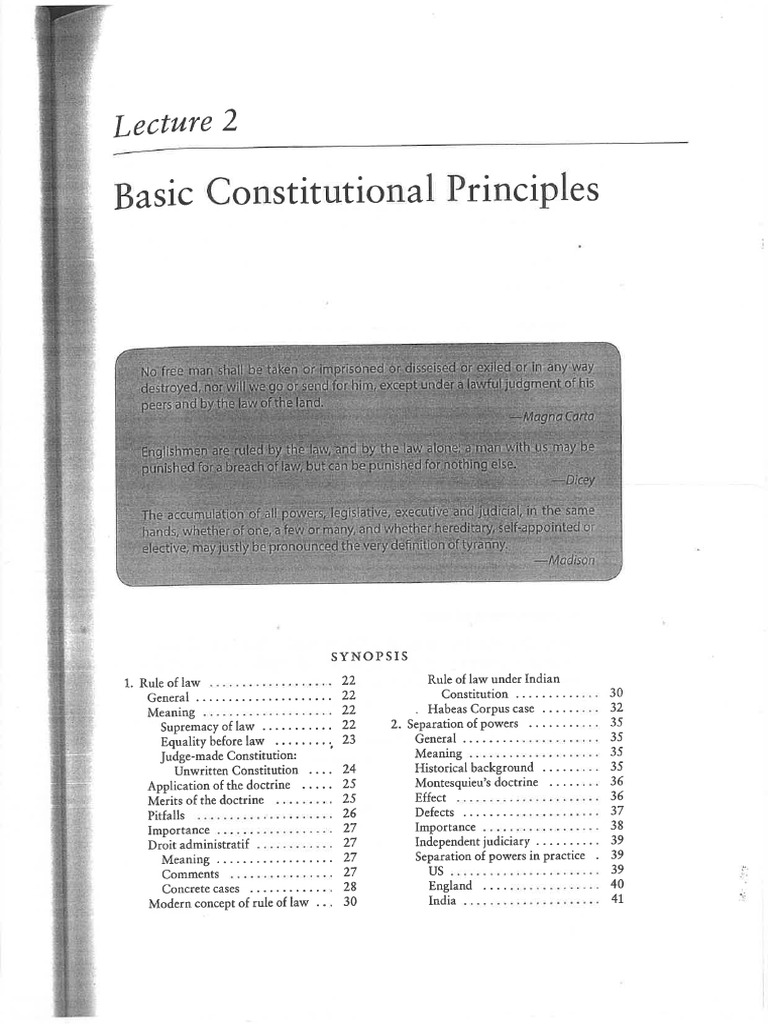 Rule of Law Separation of Power | PDF