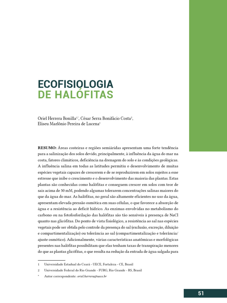 Herrera Et Al 2024 Ecofisiologia de Halófitas | PDF | Semente | Germinação