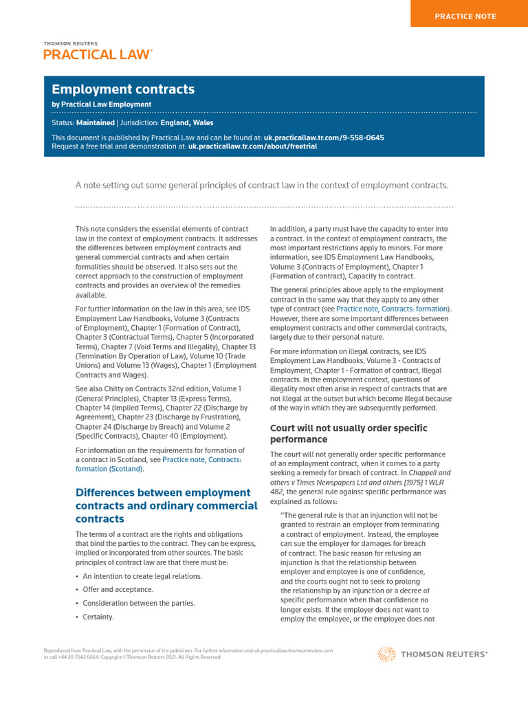 Practical Law Uk Practice Note Sample | PDF | Breach Of Contract ...