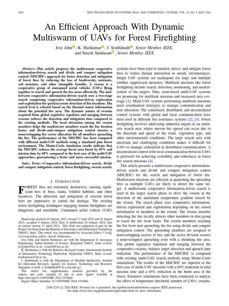 UAV Multiswarm Strategy for Forest Firefighting | PDF | Unmanned Aerial ...