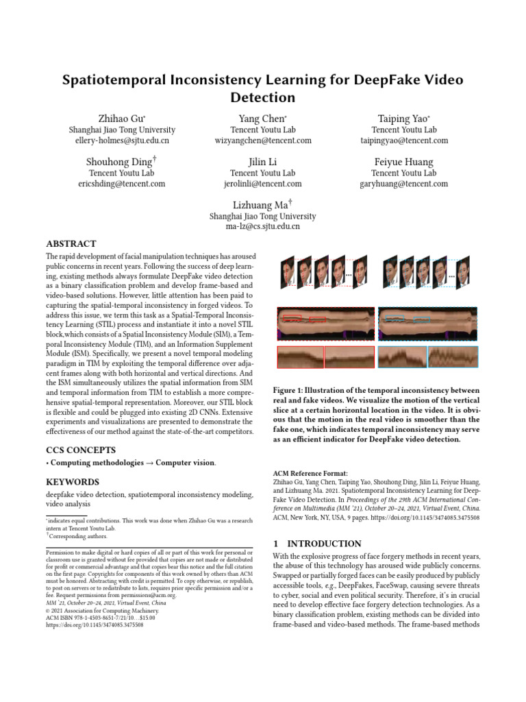 Spatiotemporal Learning for DeepFake Detection | PDF | Deep Learning ...