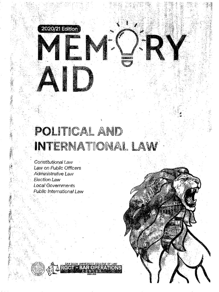 Political Law (2021 SBU Memory Aid) | PDF