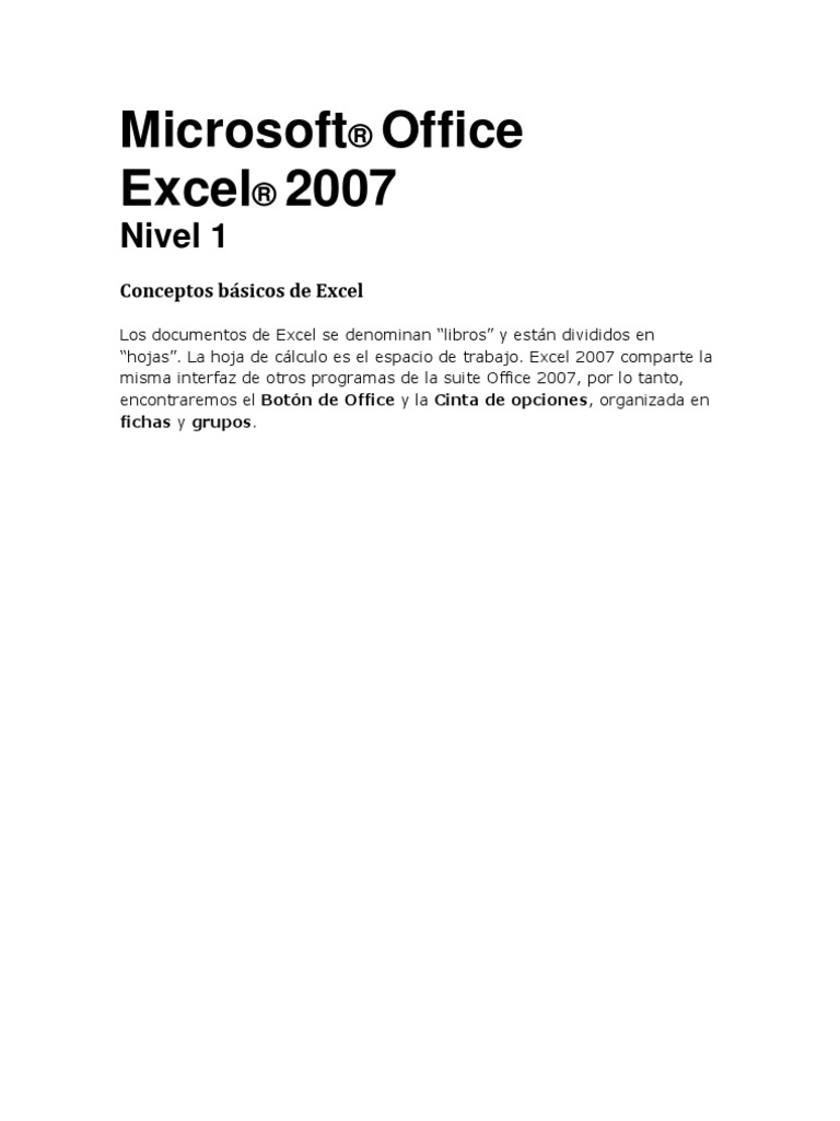 Conceptos Básicos de Excel | PDF