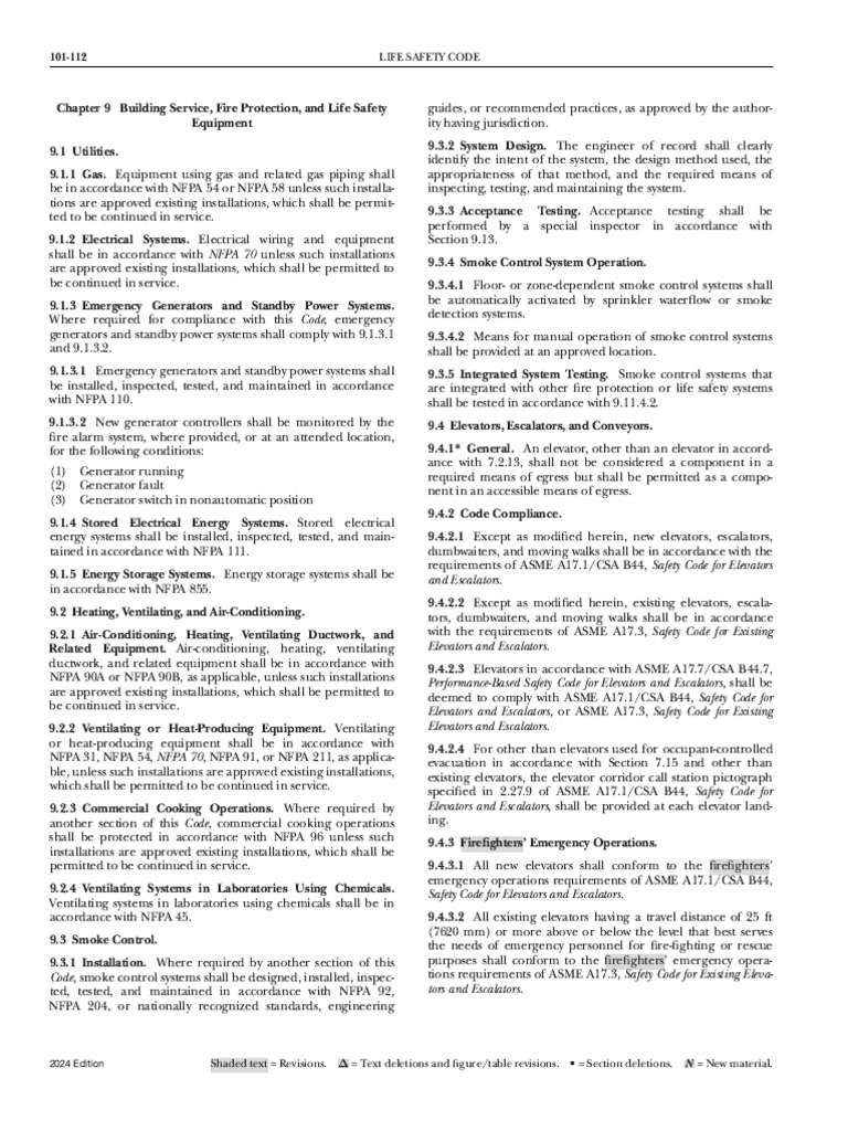 Life Safety Code: Fire Protection Standards | PDF | Elevator | Fire ...