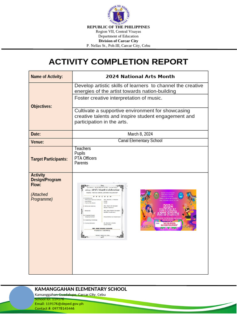 2024 National Arts Month Report | PDF