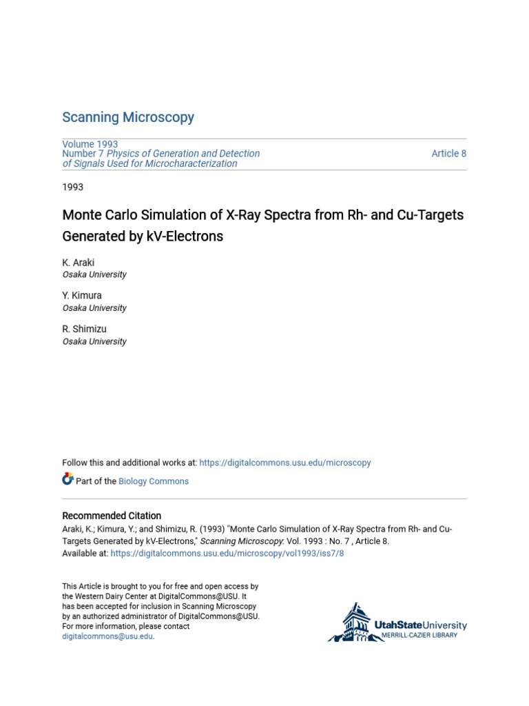 Monte Carlo X-Ray Simulation Study | PDF | X Ray | Scattering
