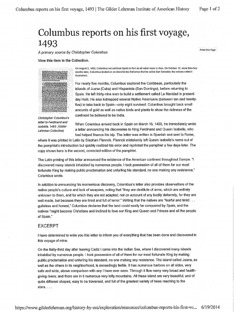Module+2+ (Option+1) +Primary+Source+ +Columbus+Reports+on+His+Voyage ...