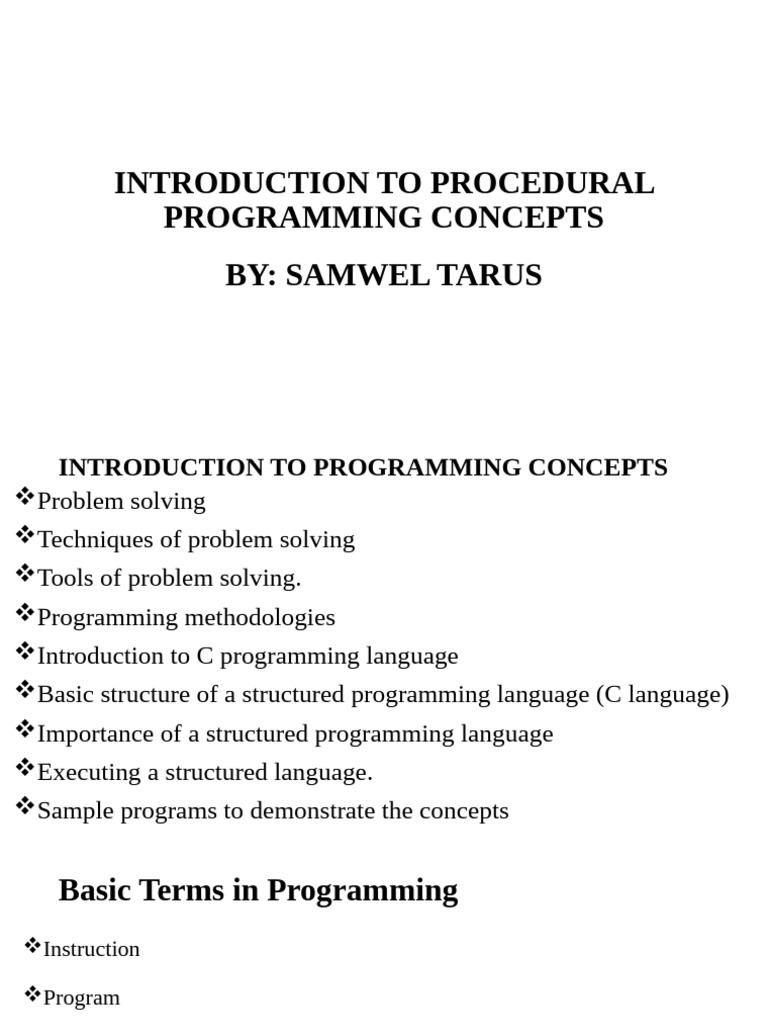 Introduction to Procedural Programming | PDF | Computer Programming ...