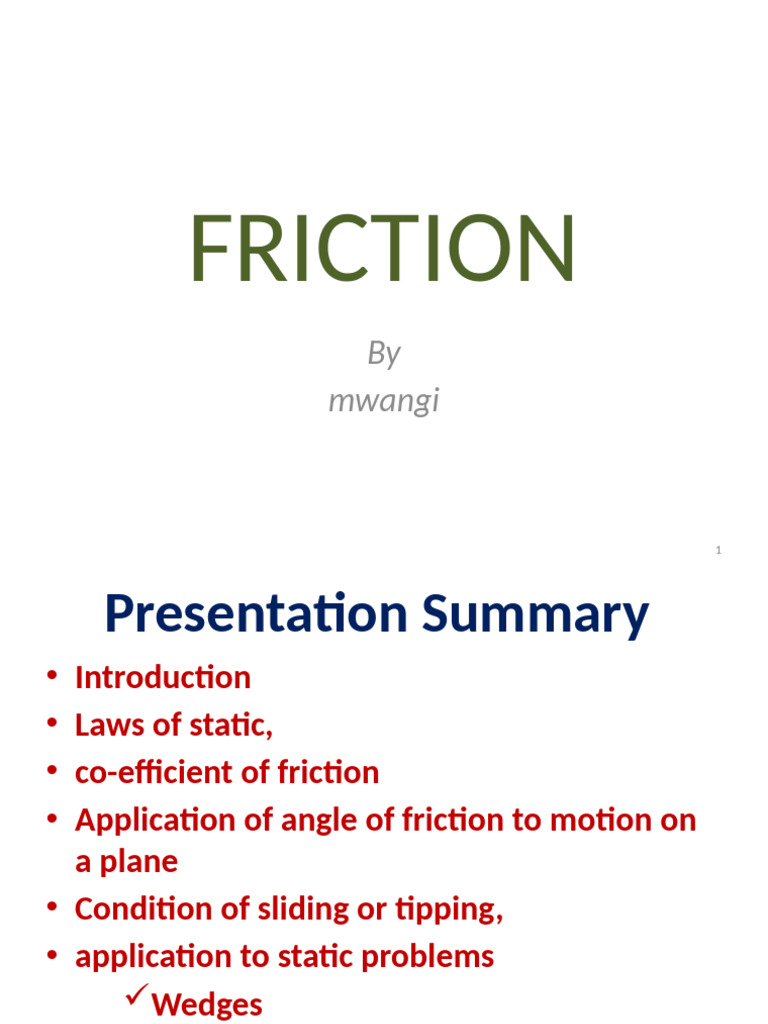 Understanding Friction and Its Applications | PDF | Friction | Force