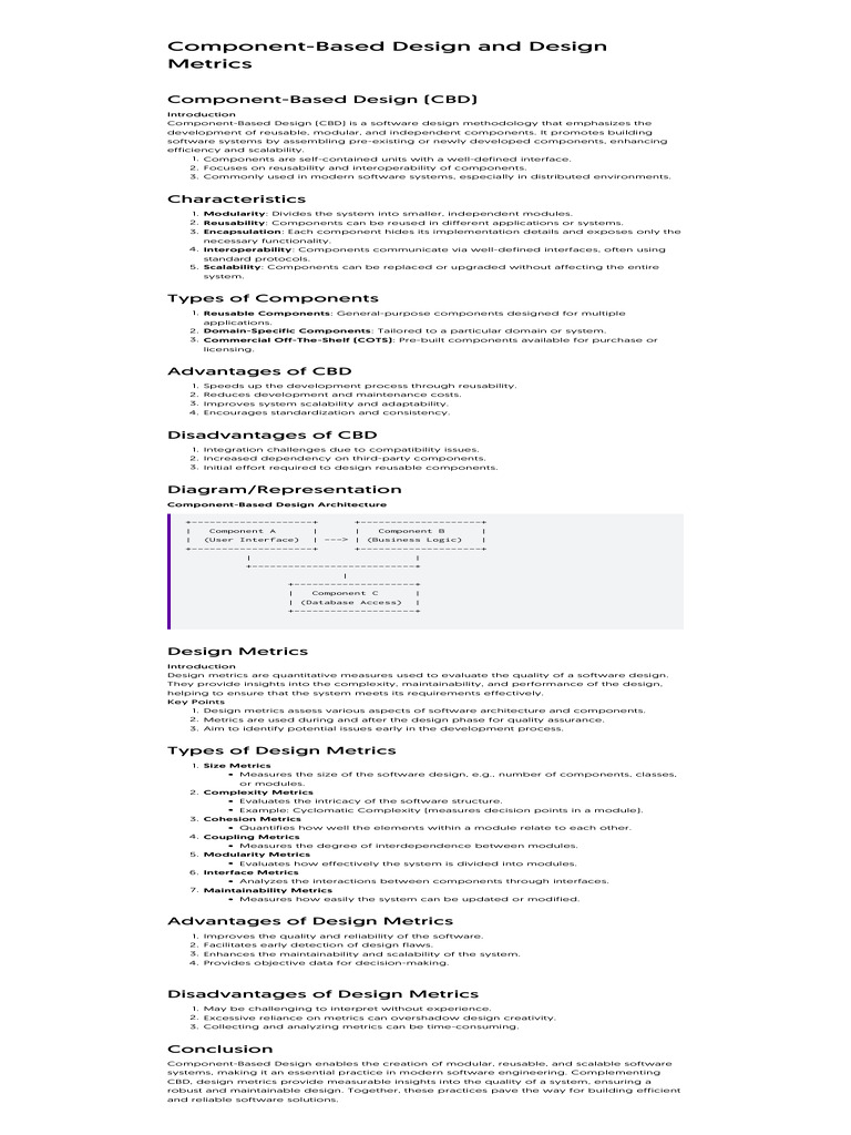 Component-Based Design & Metrics Guide | PDF | Modular Programming ...