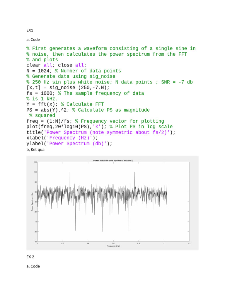Thuc Hanh Matlab Buoi 1 | PDF | Spectral Density | Acoustics