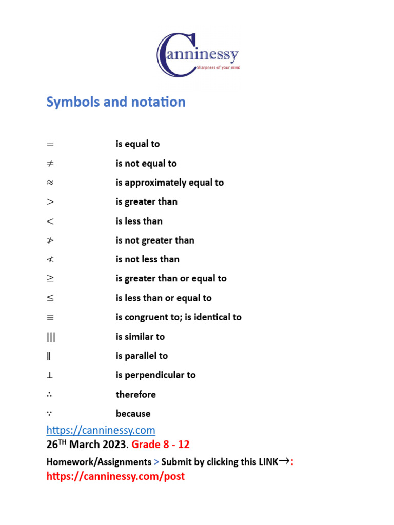 Math Symbols and Expressions Guide | PDF | Set (Mathematics) | Function ...