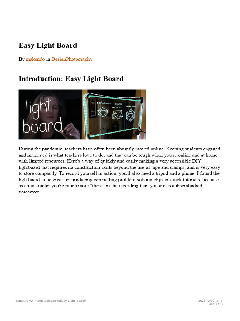 Easy Light Board - 4 Steps (With Pictures) - Instructables | PDF ...