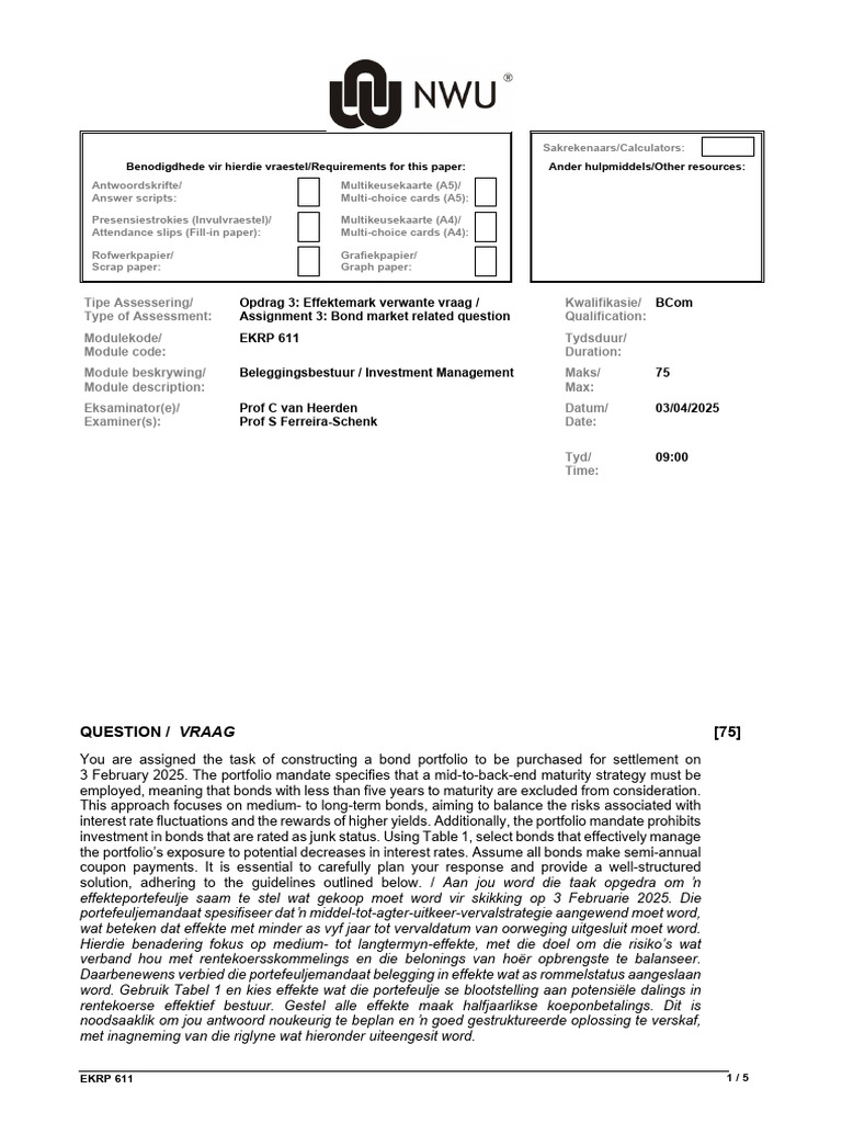 Assignment+3+ 2025 Taalversorg | PDF | Bonds (Finance) | Valuation ...