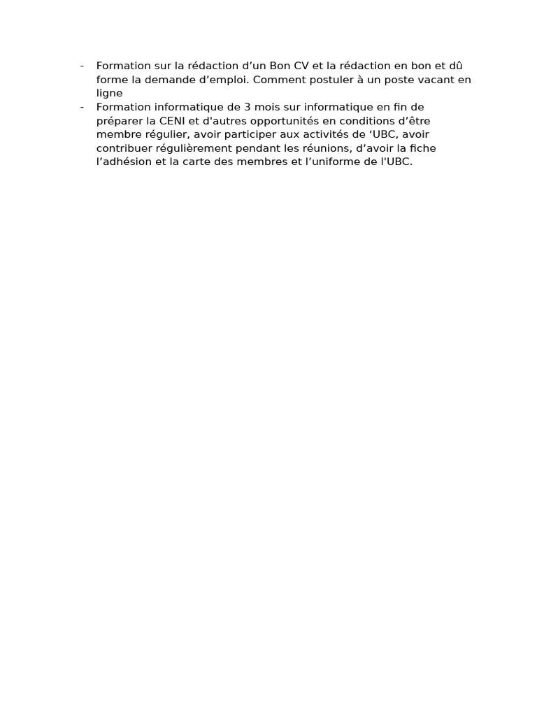 Formation CV et candidature en ligne | PDF