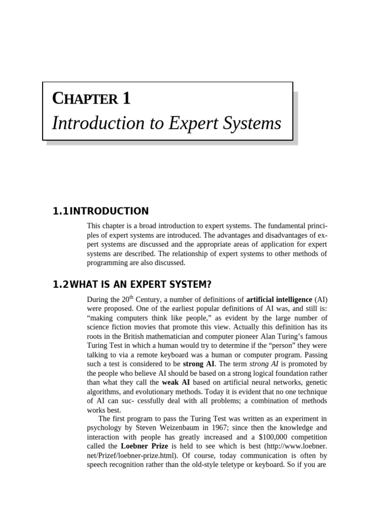 Introduction to Expert Systems | PDF | Artificial Intelligence ...