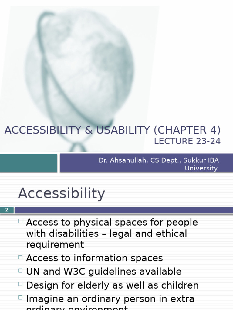 Accessibility and Usability Principles | PDF | Usability | Human ...