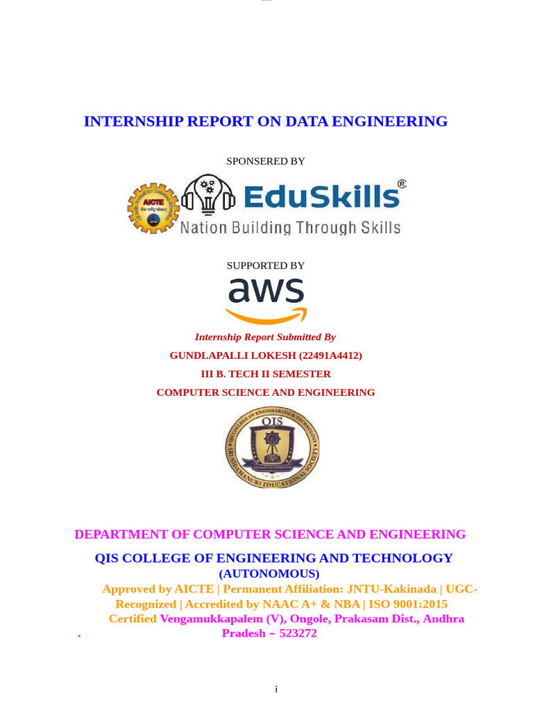 Data Engineering Internship Report | PDF | Data Warehouse | Data