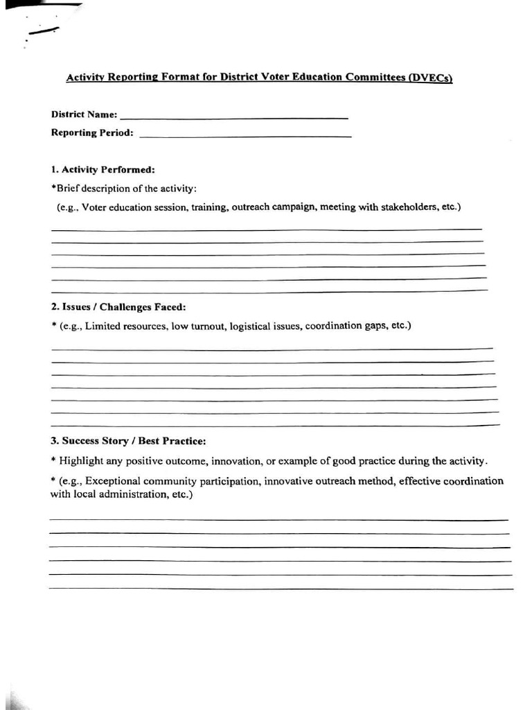 Activity Report Format. | PDF