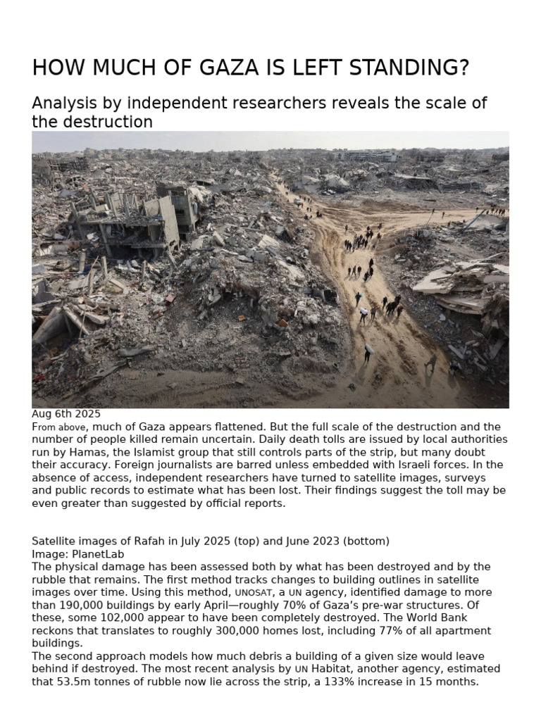(Reading The Economics Time) - How Much of Gaza Is Left Standing | PDF ...