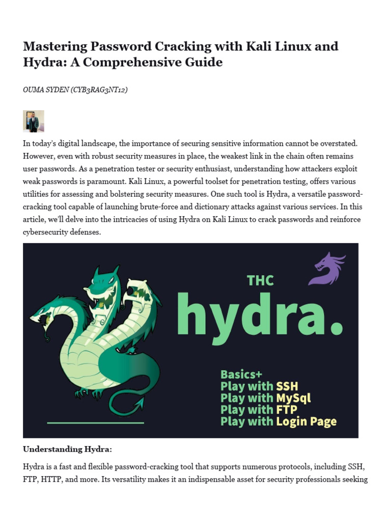 Password Cracking With Hydra In Kali Linux – VEKZ