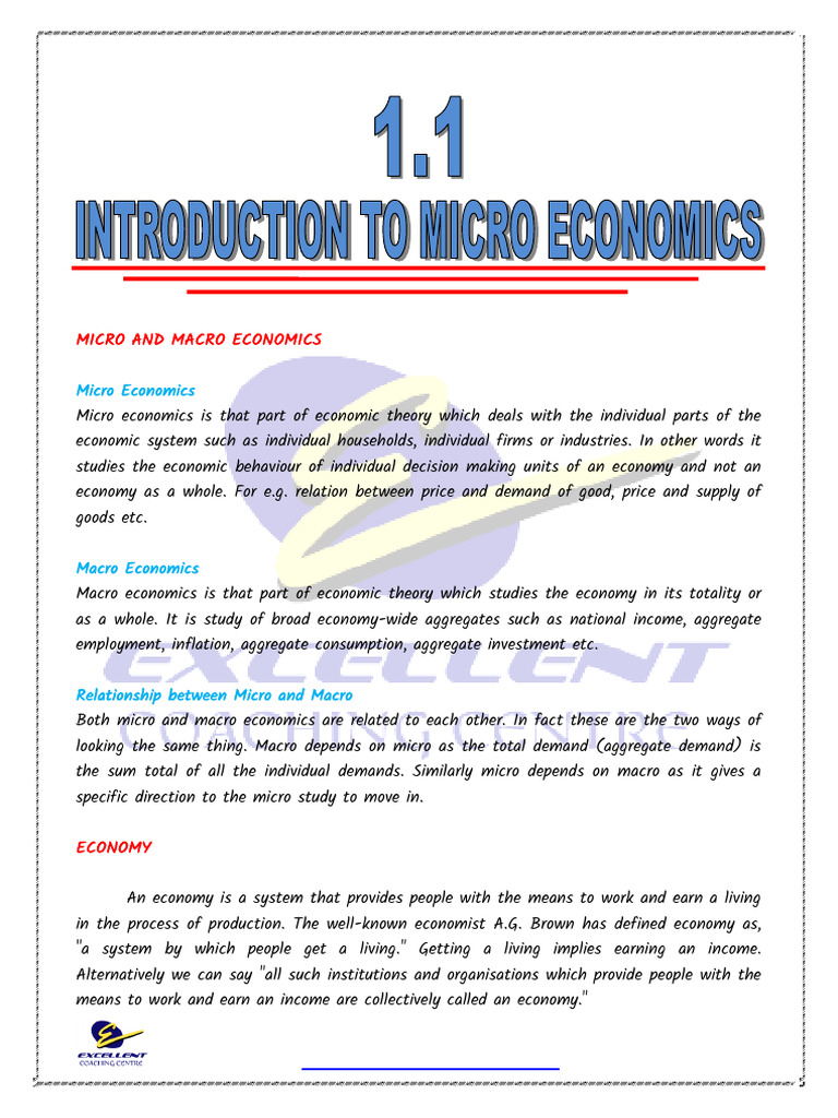 Micro and Macro Economics Overview | PDF | Economics | Macroeconomics