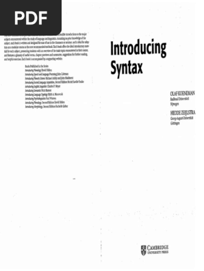 Olaf Koeneman, Hedde Zeijlstra - Introducing Syntax (2017