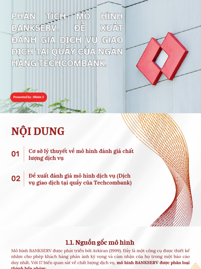Nhóm 3 - Quản Trị Chất Lượng Dịch Vụ - Mô Hình Bankserv Slide | PDF