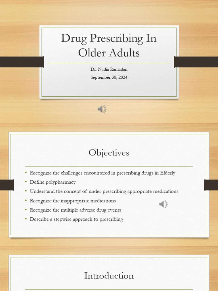 Prescribing Challenges for Older Adults | PDF | Medical Specialties ...
