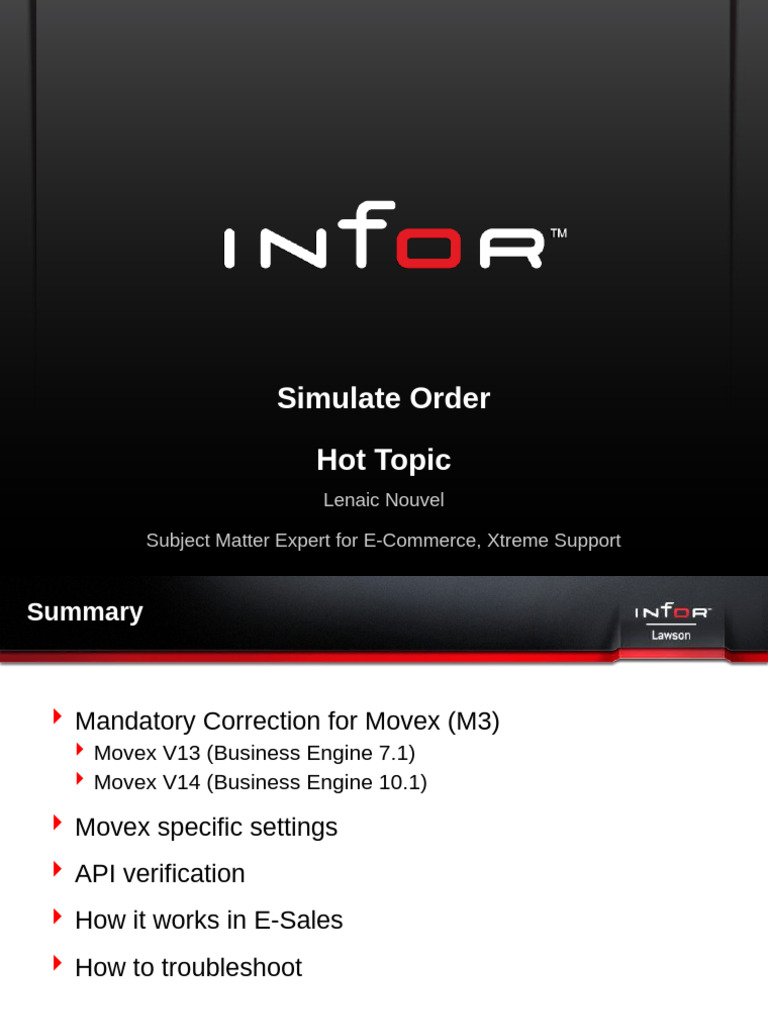 Movex Order Simulation Guide | PDF | Software | Computing