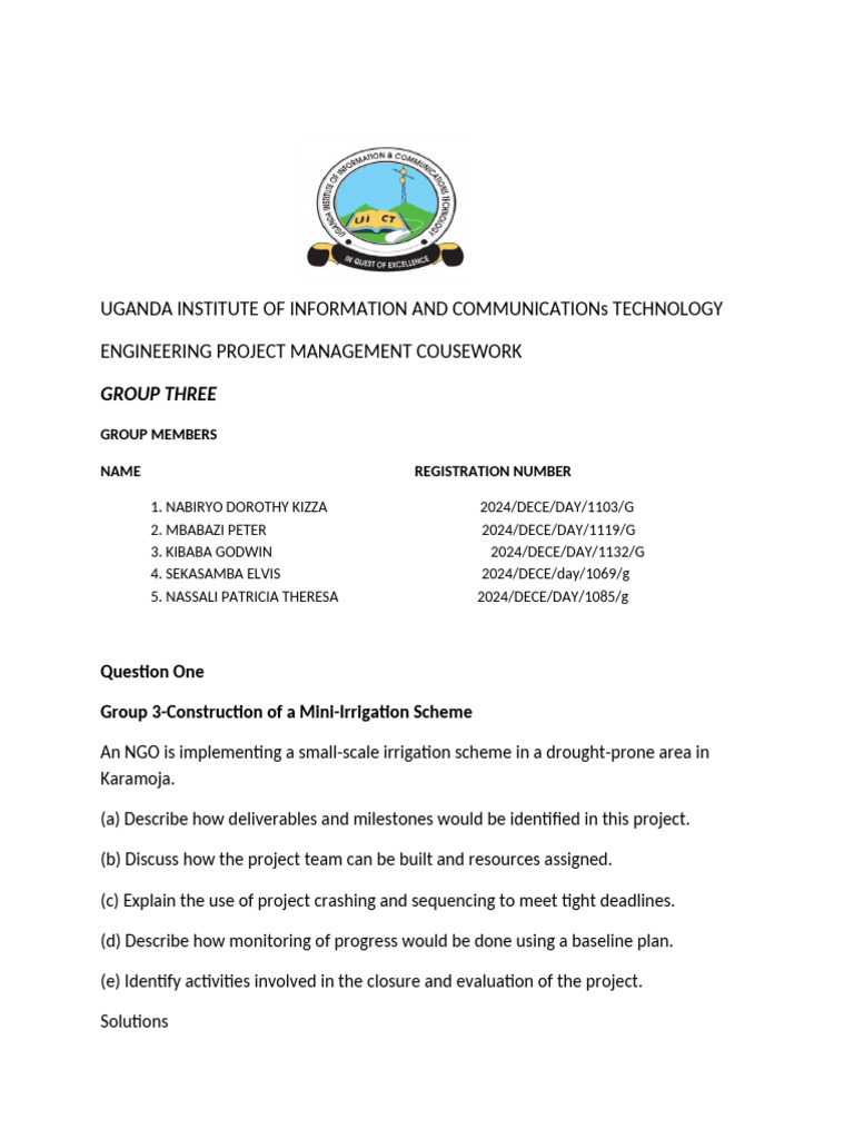 Engineering Project Management Course Work Group 3 | PDF | Net Present ...