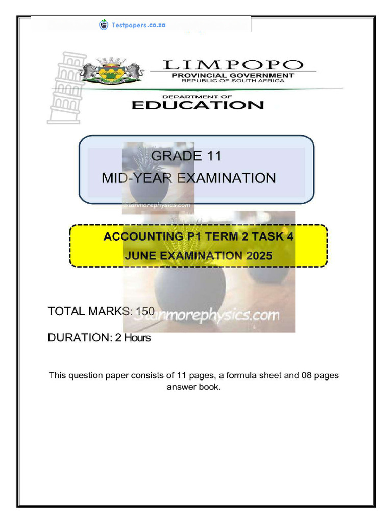 LP Accounting Grade 11 June 2025 P1 and Memo | PDF