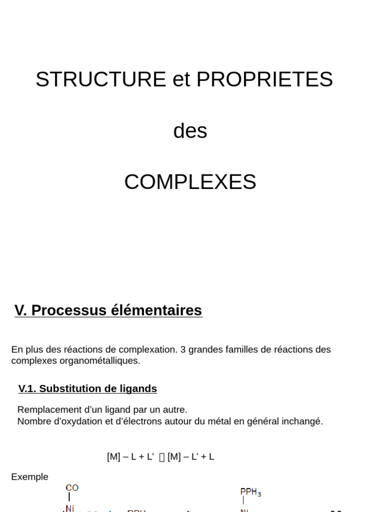 Réactions des complexes organométalliques | PDF | Réactions chimiques ...