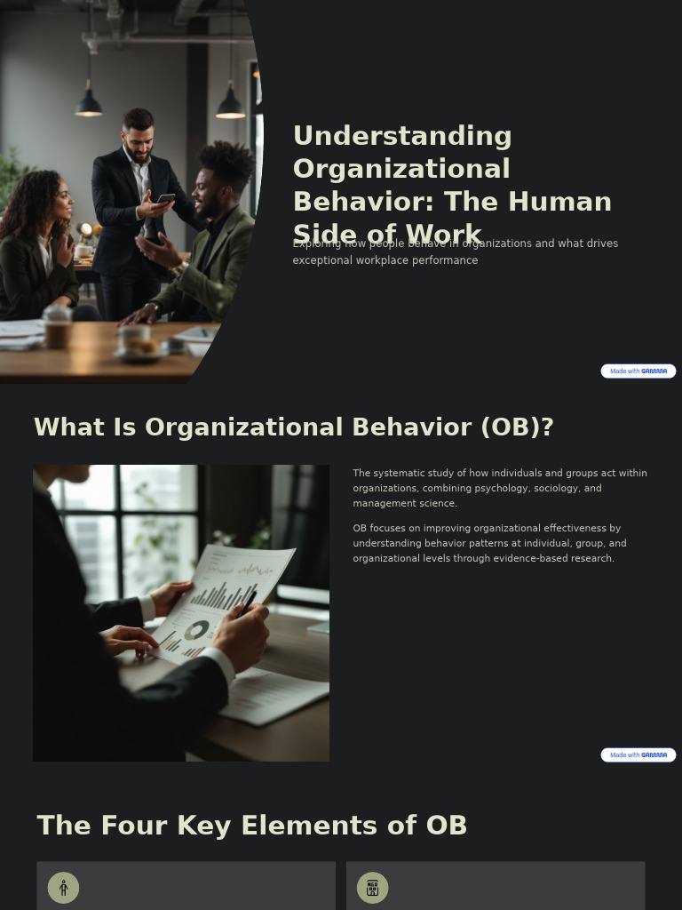 Understanding Organizational Behavior the Human Side of Work (2) | PDF ...