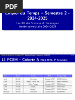 Emploi Du Temps FST 2e Semestre 2025 2026 | PDF | Physique | Chimie