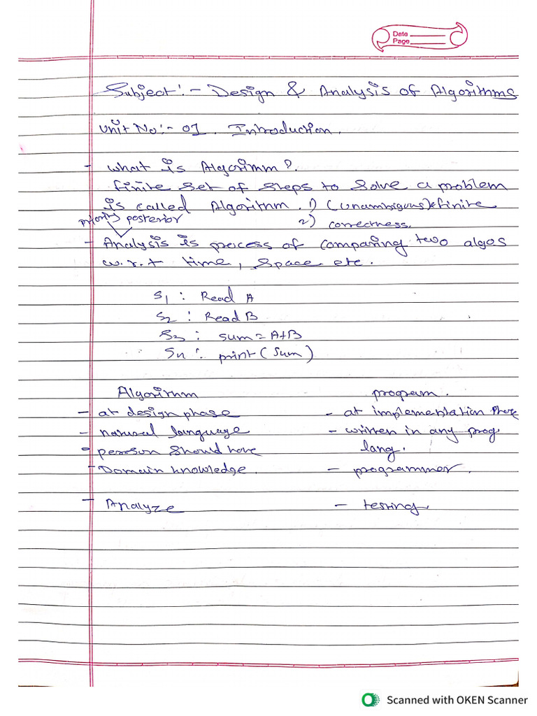 Daa Unit1 | PDF