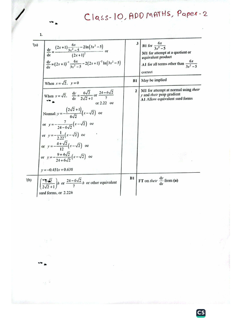 Add Math P2 Ms | PDF