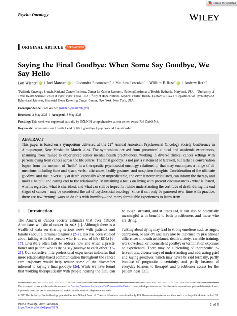 Wiener 2025 Saying The Final Goodbye When Some Say Goodbye We Say