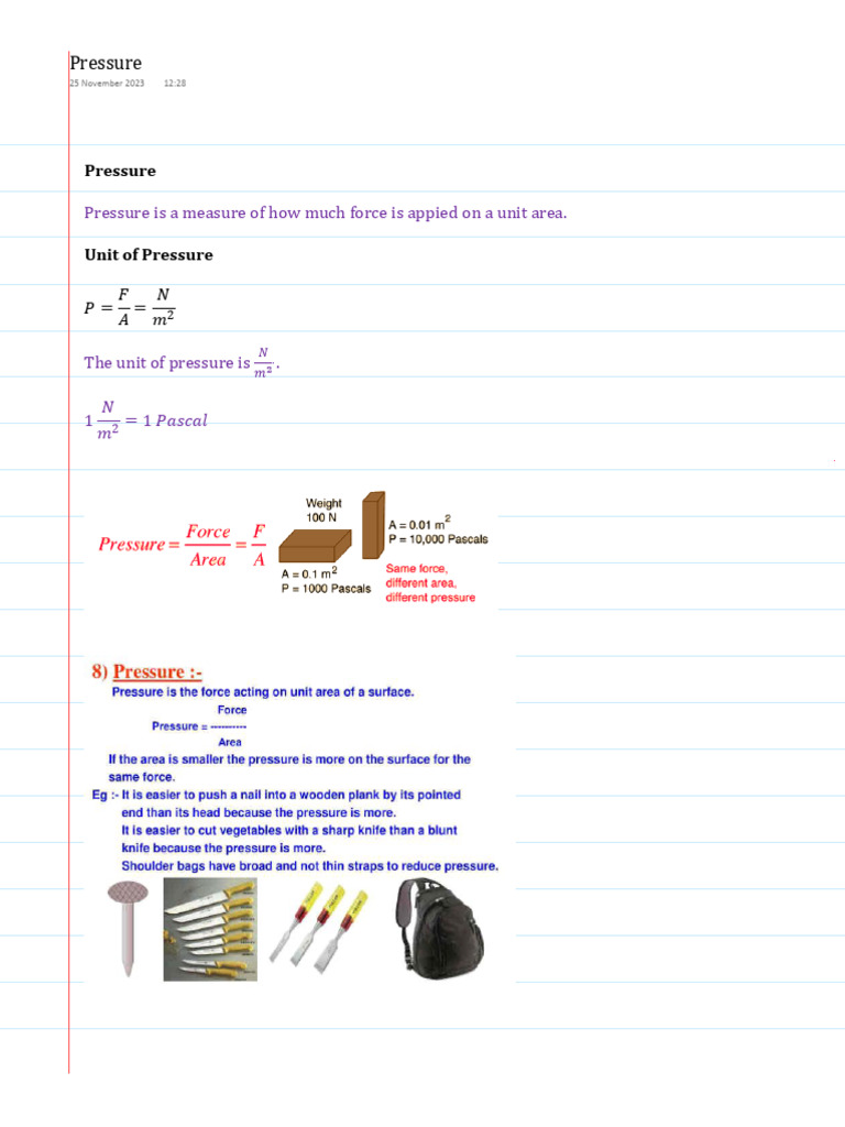Understanding Pressure and Its Units | PDF