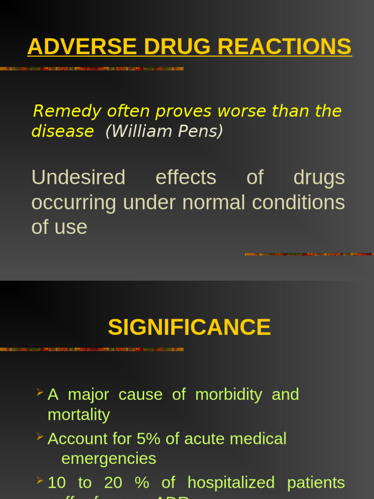 ADVERSE DRUG REACTIONS MBBS Lec | PDF | Phases Of Clinical Research ...