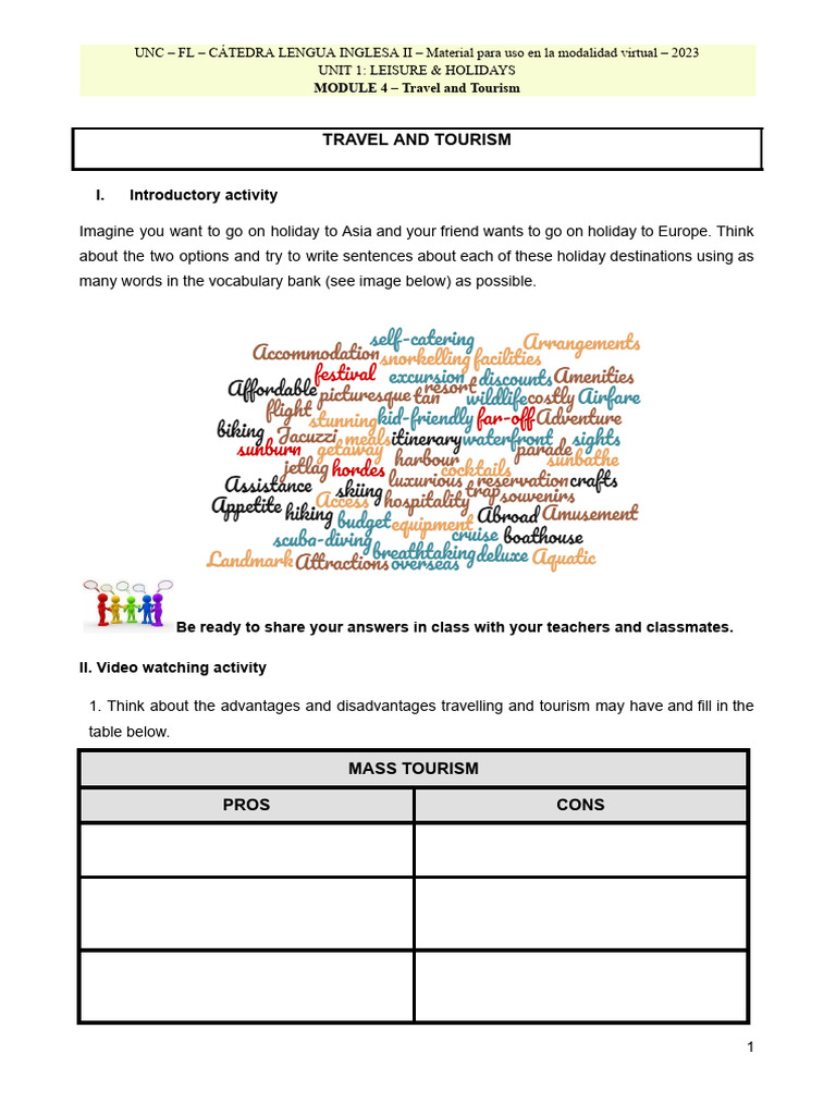 Unit 1 - Module 4 - English Language II - Aula Virtual 2023 | PDF ...