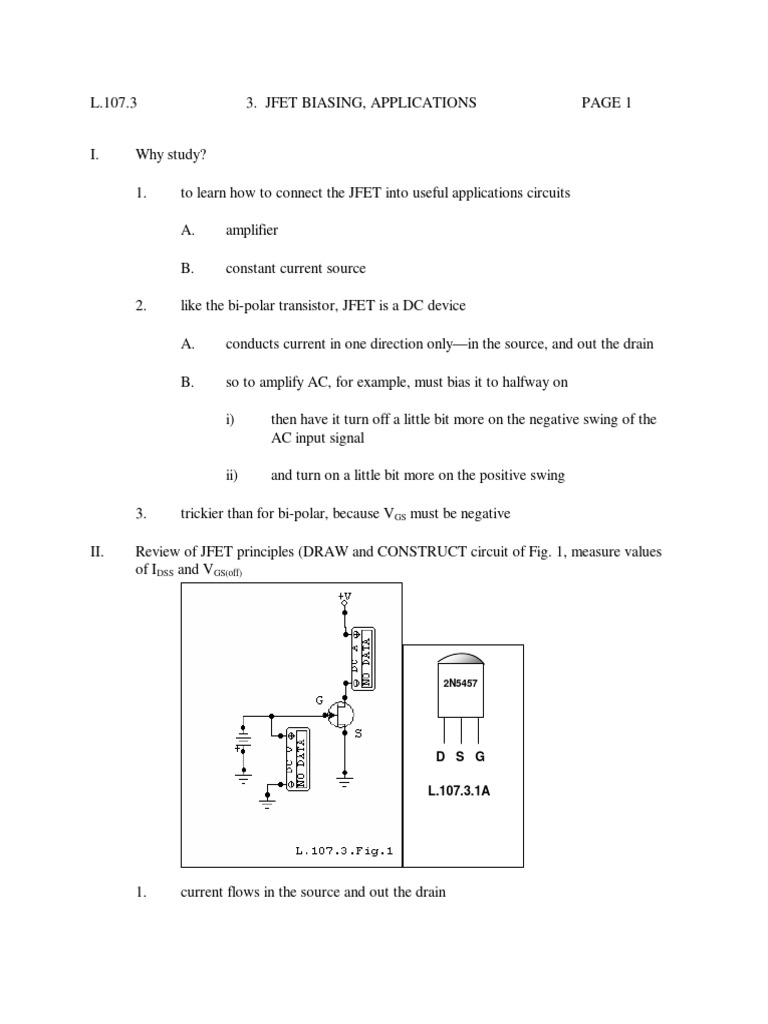 JFET Biasing Techniques and Applications | PDF | Microphone | Amplifier