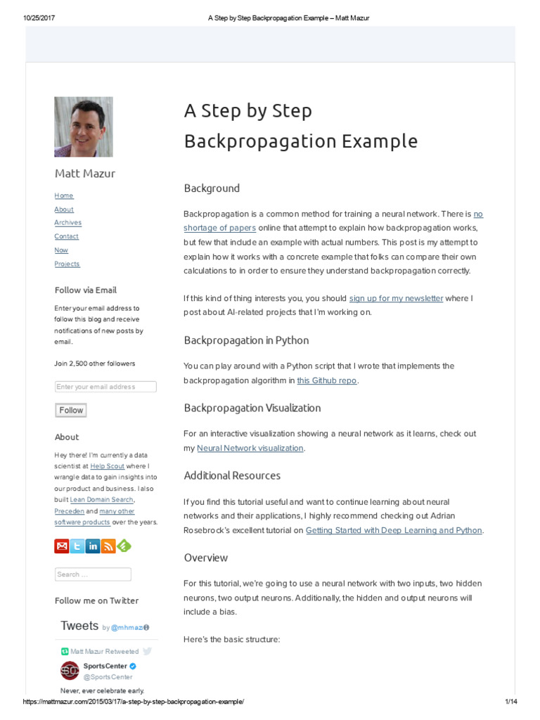 Backpropagation Explained with Example | PDF | Algorithms | Statistical ...
