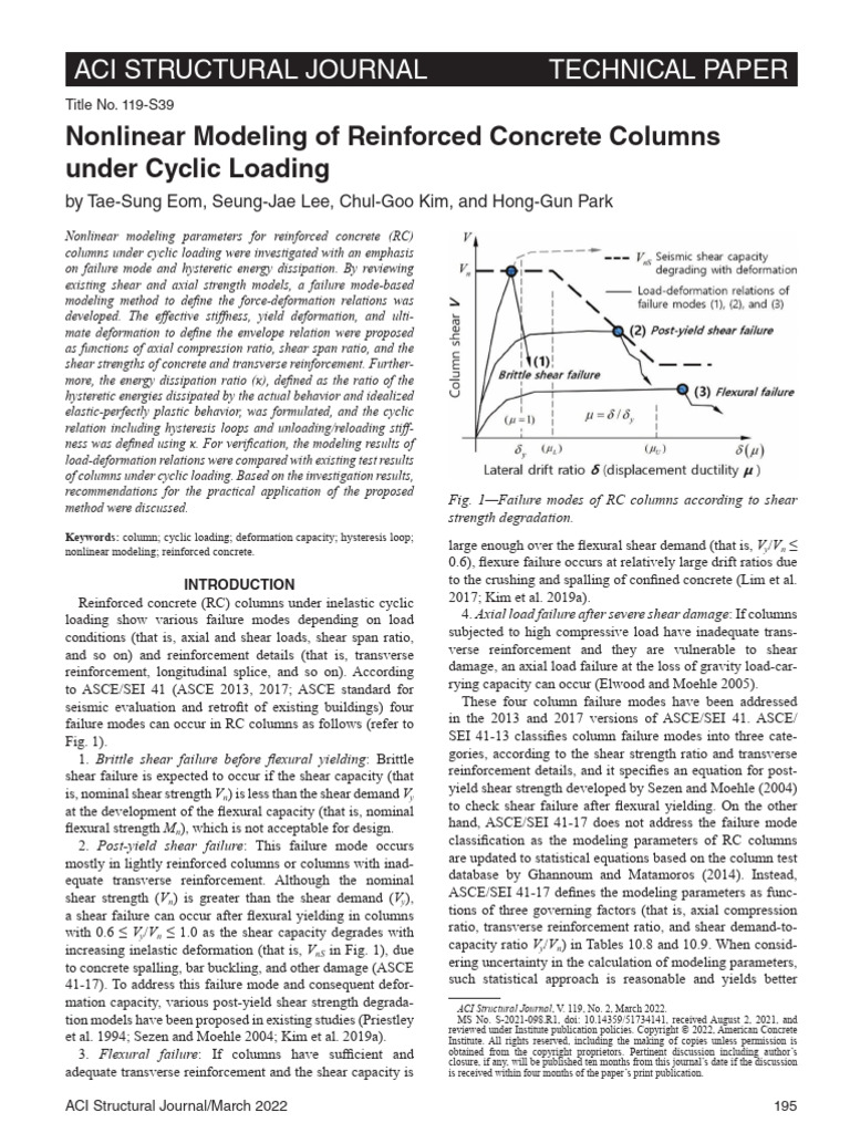 Eom Et Al. - 2022 - Nonlinear Modeling of Reinforced Concrete Columns ...